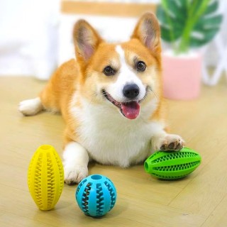 Kauspielzeug für Hunde, Zahnreinigungs-Snackball, Hundespielzeugball aus Naturkautschuk, super robust, interaktiv, federnd, H