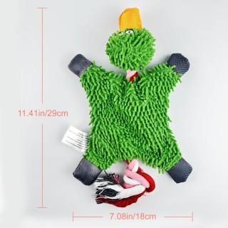 Quietschendes Hundespielzeug in Entenform für zahnende Welpen: Langlebig, macht Spaß und reinigt die Zähne ganz einfach! grün