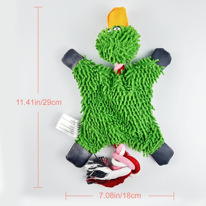 Quietschendes Hundespielzeug in Entenform für zahnende Welpen: Langlebig, macht Spaß und reinigt die Zähne ganz einfach! grün