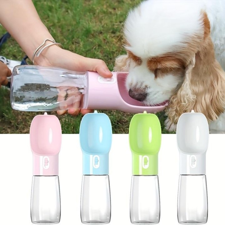 Tragbare Wasserflasche für Hunde – auslaufsichere Trinkflasche für Haustiere mit Napf für Reisen und Outdoor-Aktivitäten