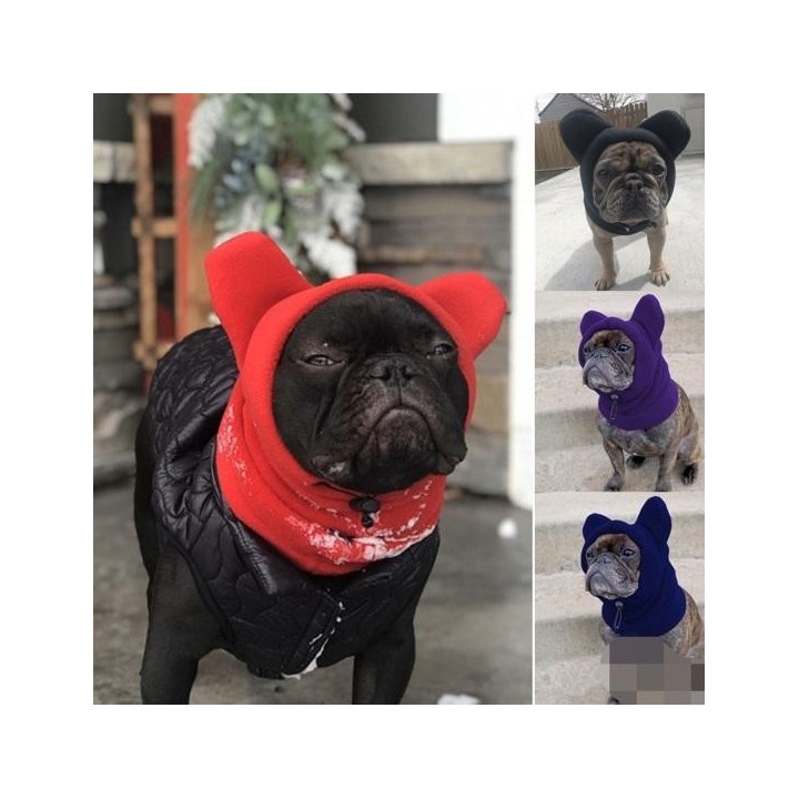 Wintermütze für Hunde aus Fleece, warme Kopfbedeckung für Hunde, Ohrenschützer, verstellbare Hundekapuze, Mütze, Winddichter