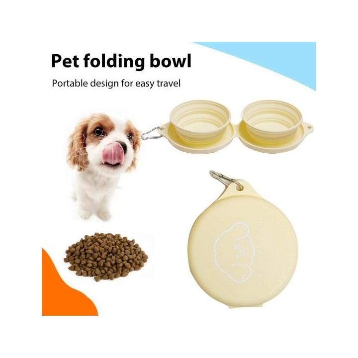 Faltbarer Futternapf für Haustiere, rutschfester Futternapf aus Silikon, zusammenklappbar, tragbarer Futternapf für Hunde und