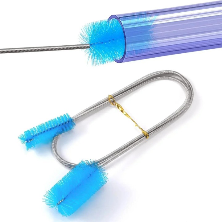 90 cm Aquarium-Reinigungswerkzeuge Flexibles Edelstahlrohr Nylonbürste Aquariumzubehör Zum Reinigen von Rohrschläuchen Aquari