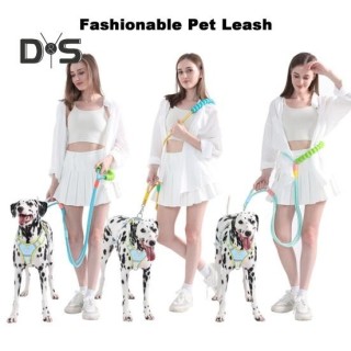 Hundeleine mit weich gepolstertem Griff, verstellbares Zugseil mit 360-Grad-Drehhaken, Hundeausflugleine blau