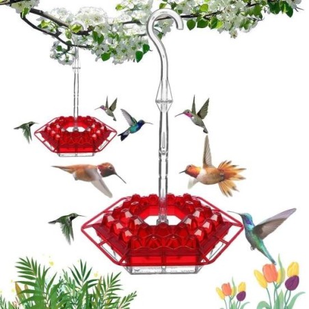 Kolibri-Futterspender zum Aufhängen im Freien, Kolibri-Futterspender mit 32 Futteröffnungen, ameisen- und bienensicherer Voge