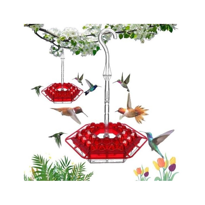 Kolibri-Futterspender zum Aufhängen im Freien, Kolibri-Futterspender mit 32 Futteröffnungen, ameisen- und bienensicherer Voge