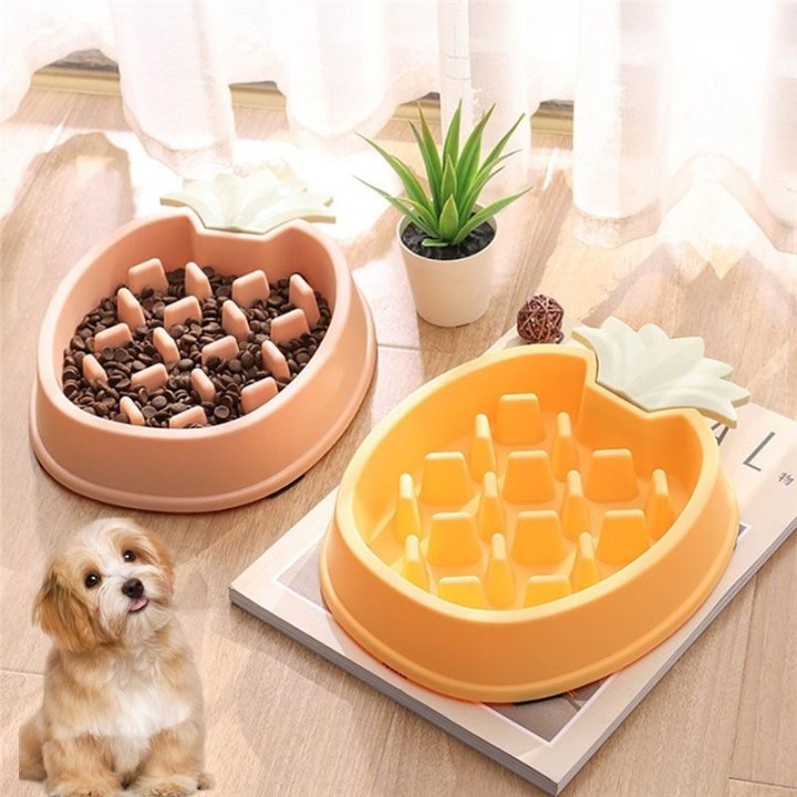 Hundezubehör Napf für Hunde Antiglotton Hundenapf Hundebedarf Ananasform Hund Slow Feeder Leckmatte Napf Chiens 26x19.7x4.6cm