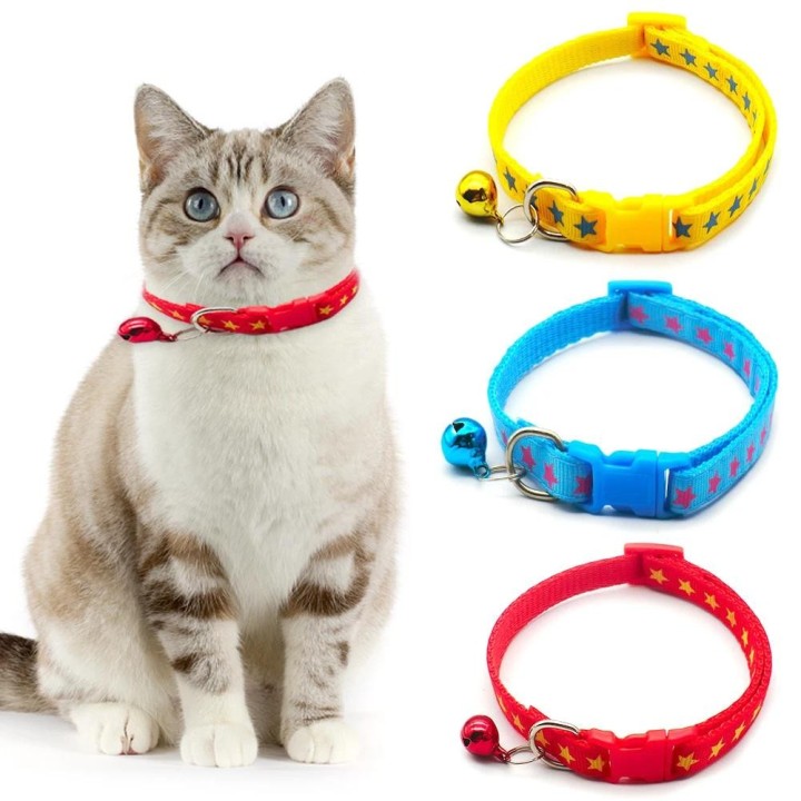 Mode Haustier Katzen Kragen Bunte Muster Nette Glocke Einstellbare Halsbänder Für Katzen Kätzchen DIY Ring Halskette Haustier