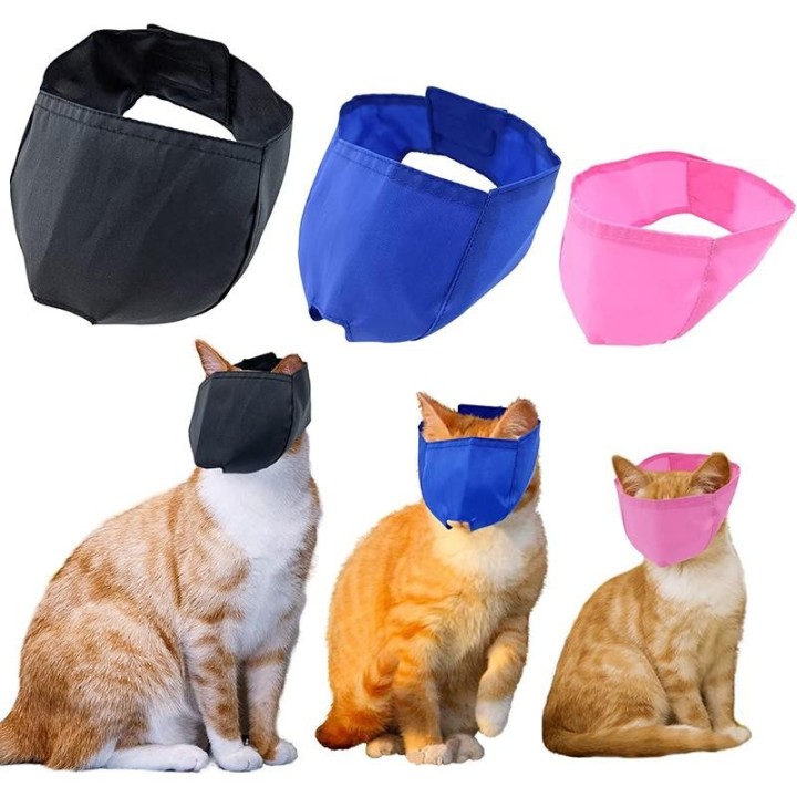 Bissfeste Maulkörbe für Katzen, atmungsaktive Schutzhaube aus Nylon, für Katzen, Baden, Pflege, kratzfeste Gesichtsmaske, Gro
