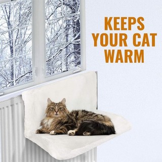 Plüsch Hängendes Katzenbett Haustier Katzenhängematte Luxuriöses Heizkörperbett Winter Warmer Fleecekorb Metalleisenrahmen Sc