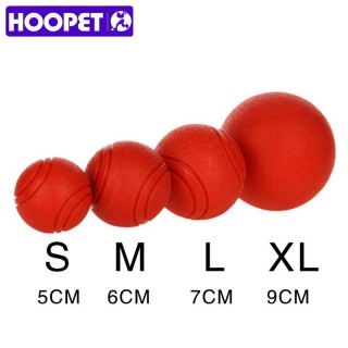 HOOPET Hundespielzeug Gummiball Bissfester Ball Spielzeug für Hunde Welpen Teddy Pitbull Rot Farbe Fester Ball S-XL Heimtierb