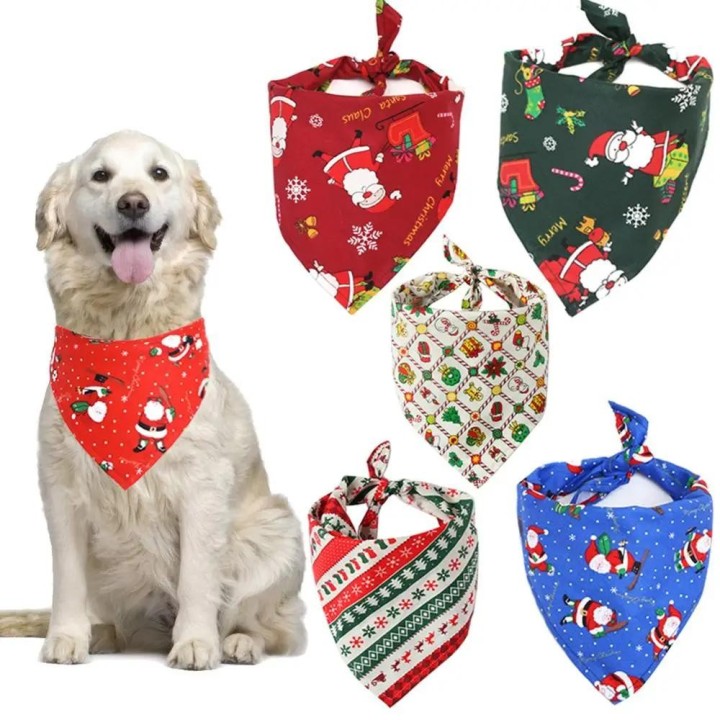 Hunde Dreieckige Bandanas Haustier Hunde Bandana Weihnachten Waschbar Fliegen Kragen Katze Schal Zubehör 42x42x64cm