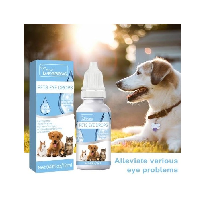 Augentropfen für Haustiere entfernen Tränenflecken, lindern Augenjucken, sichere Inhaltsstoffe, nicht reizend, wirksame Augen