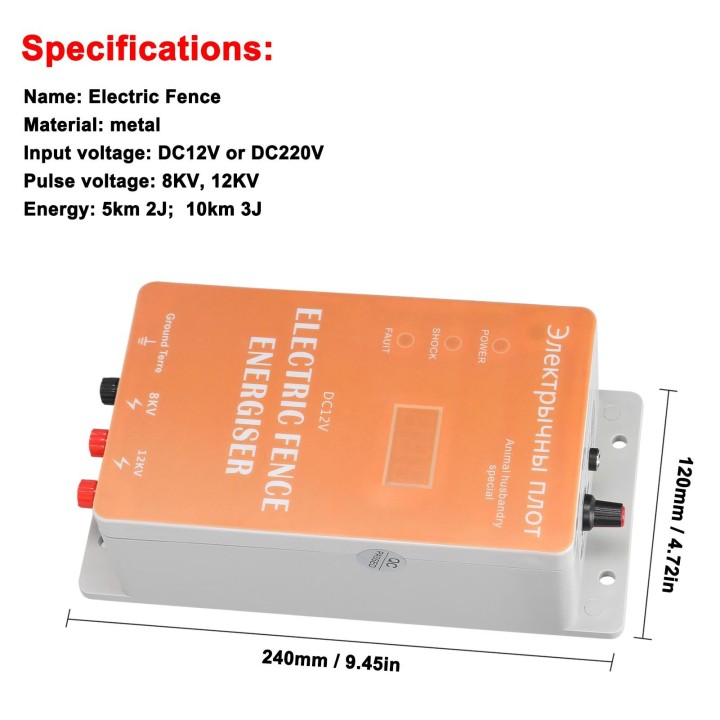 Elektrisches Zaun-Energizer-Ladegerät Impuls-Controller Tier-Geflügelfarm Elektrisches Zaun-Energizer Gartenzaun Energieverst