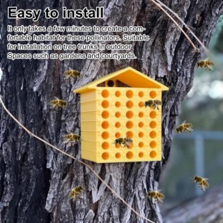 Bienenstock zur Wandmontage, 3D-gedrucktes Bienenhaus mit Wabendesign, abnehmbares Insektenhotel zum Aufhängen für Bienen, Ma