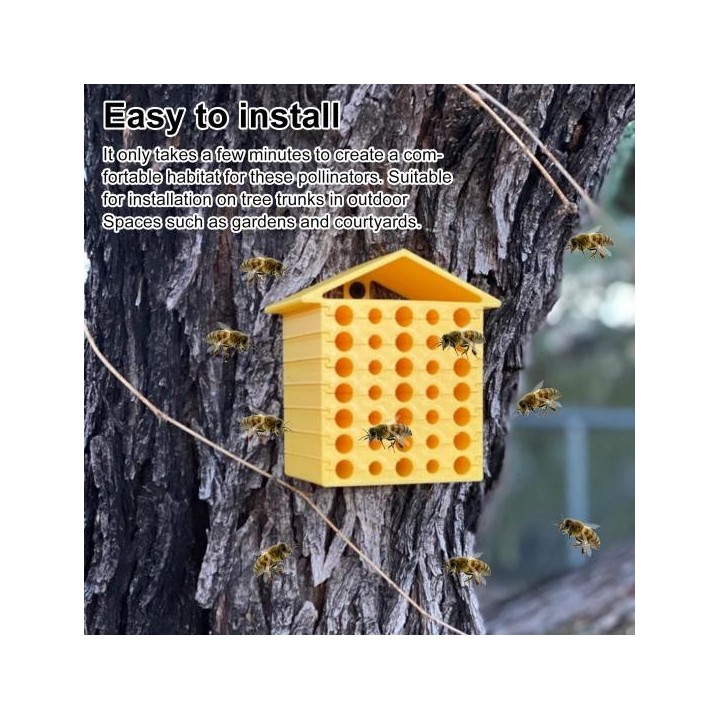 Bienenstock zur Wandmontage, 3D-gedrucktes Bienenhaus mit Wabendesign, abnehmbares Insektenhotel zum Aufhängen für Bienen, Ma