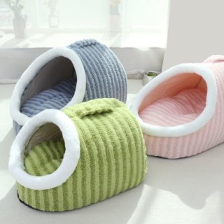 Gemütliches Versteck-Haustierbett, weiches, warmes Hunde-Haustierbett, waschbares Plüsch-Haustierhöhlenbett mit Bezug für Hun