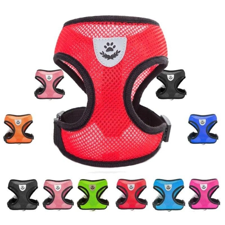 Atmungsaktives Katzengeschirr- und Leinen-Set, verstellbar, für Welpen, Katzen, Geschirr, Weste, Französische Bulldogge, Chih