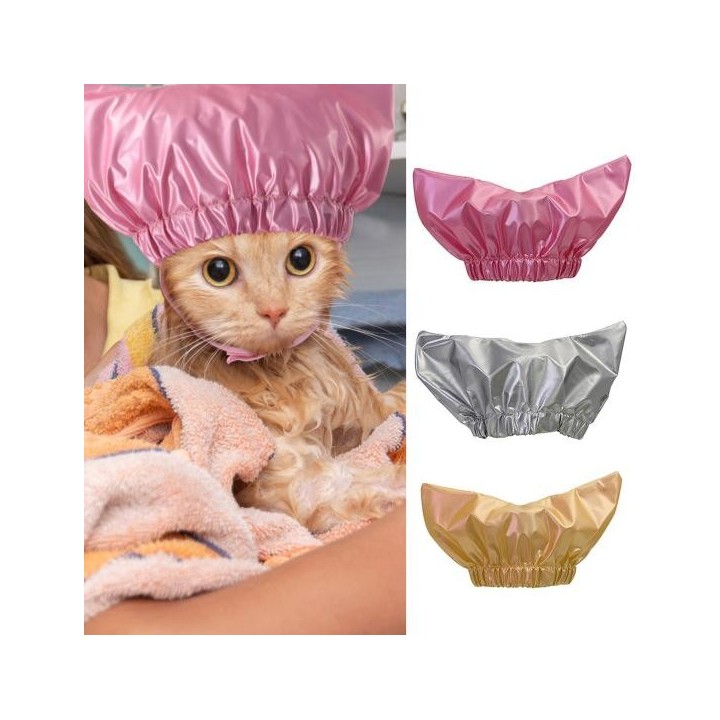 Gutes elastisches Band hält das Ohr trocken, Vliesstoff, bunte Hunde-Dusche-Präventions-Abdeckung, Hut, Heimtierbedarf, Badek