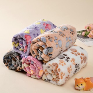 Hundedecke mit Pfotenabdruck für kleine und große Hunde und Katzen, warme Reisedecke fürs Auto, Schlafsofa, Matte, Haustierma