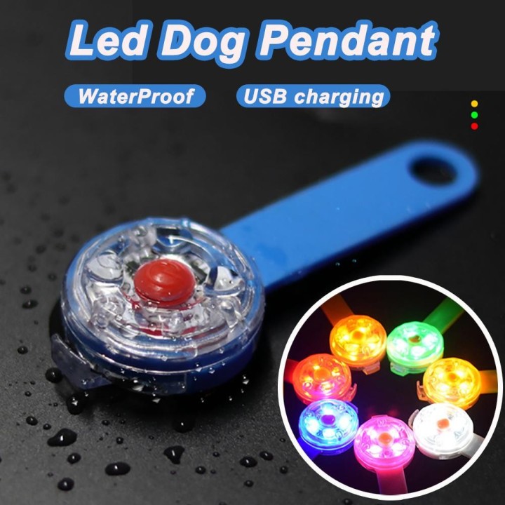 LED-Halsband für Haustiere, Hunde und Katzen, Anhänger, Nachtsicherheit, Katzenlicht, IPX7, wasserdicht, blinkendes Geschirr