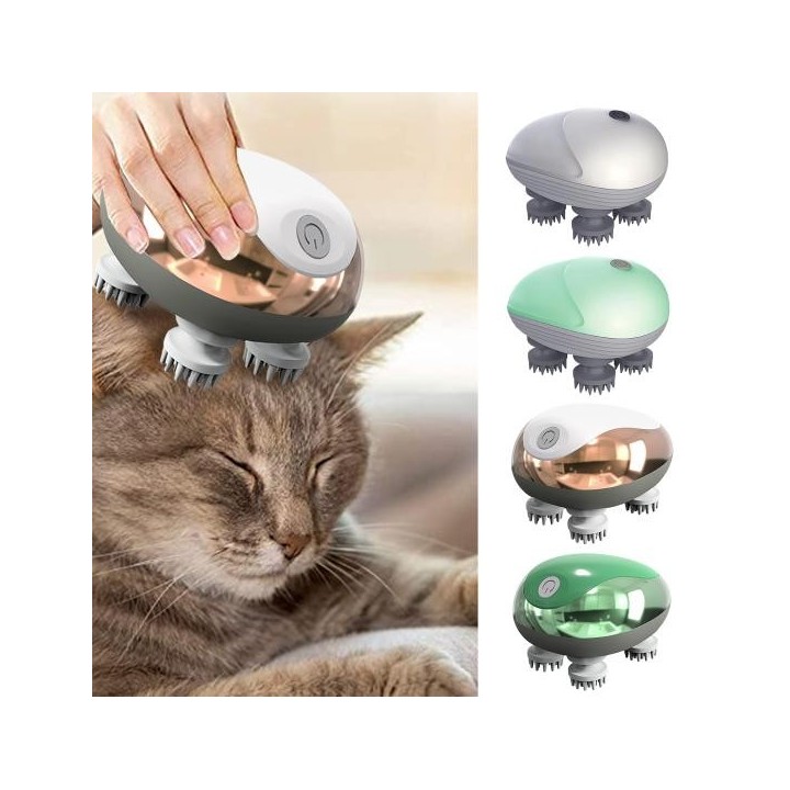 Katzenmassagegerät, wasserdicht, weicher Kopf, komfortabel, einstellbare Modi, tragbares elektrisches Kopfhautmassagegerät, H