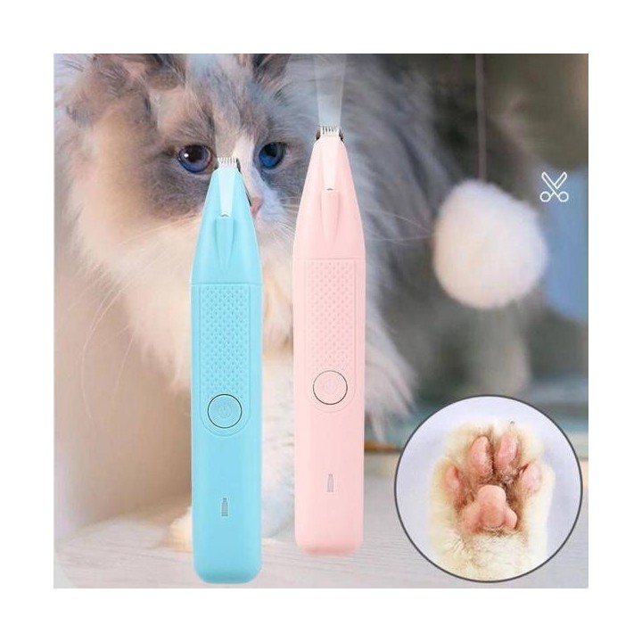 Hundepfotenschneider mit LED-Licht, wiederaufladbarer kabelloser elektrischer Fellpflegeschneider, geräuscharmer Tierhaarrasi
