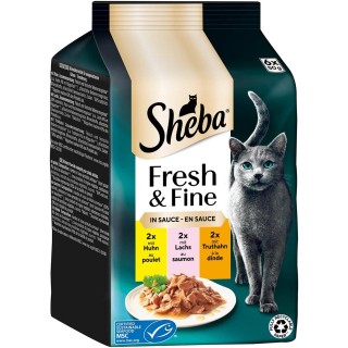 Sheba Fresh & Fine Sauce Huhn. Lachs & Truthahn 6x50 g