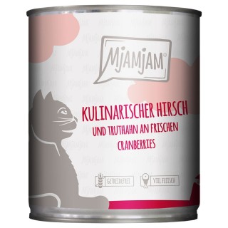 Sparpaket MjAMjAM 24 x 800 g - kulinarischer Hirsch und Truthahn an frischen Cranberries