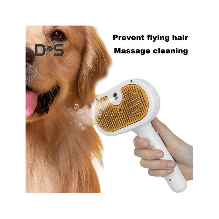 Katzen-Sprühbürste, selbstreinigender Haustierkamm mit Entriegelungsknopf, Katzen-Dampfbürste, Katzen-Sprüh-Massagebürste, Ka