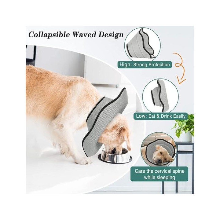 Weiches kegelförmiges Hundehalsband, postoperatives Genesungshalsband, verstellbares schützendes Haustierhalsband, verhindert