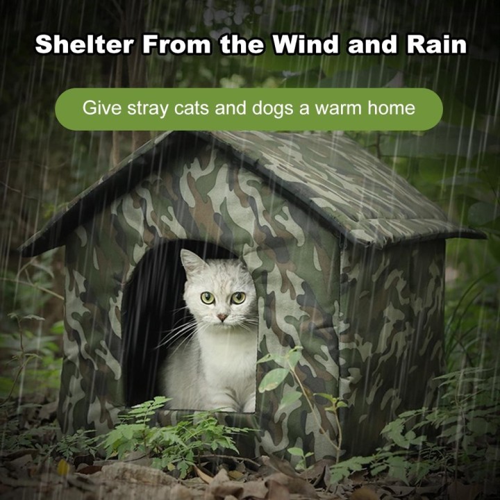 Outdoor Katzenhaus Streunende Katzen Hundehaus, Innen und Außen einsetzbar, Wind- und Regenschutz, Hochwertig S