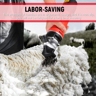 680 W elektrische Schafschere und professionelle 6-Gang-Schafschere, geeignet zum Scheren der Haare von AU Plug schwarz/rot