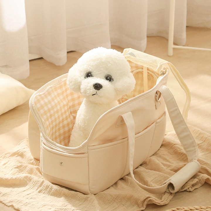Hundetransportboxen für kleine Hunde bis 4 kg mit Kissen, großen Taschen, Baumwolltasche, Hundetransportbox mit weichen Seite