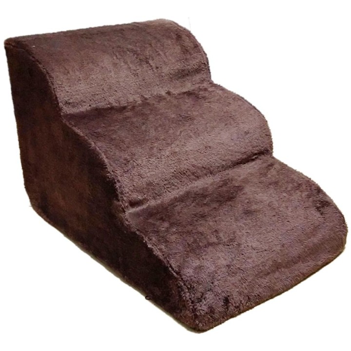 Hundetreppe, rutschfeste Haustierrampe, Treppe, Hunderampe für Bett, Haustierhundestufen, 3 Ebenen, Trainingstreppe kaffeebra