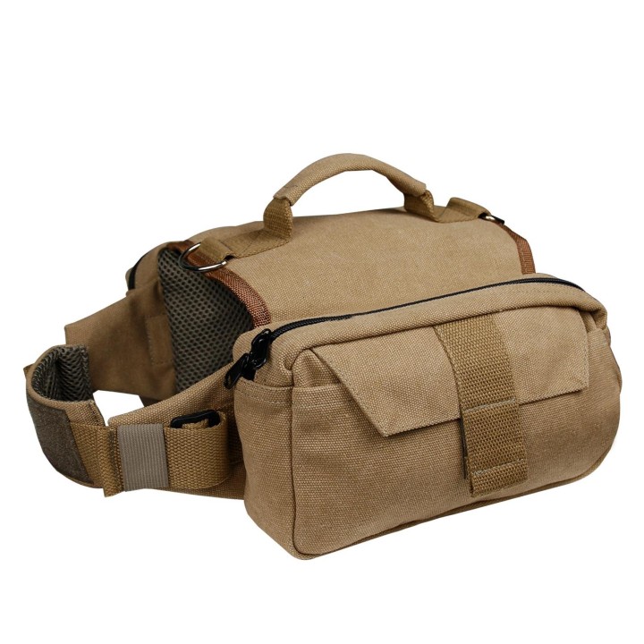 Hunderucksack für Outdoor-Camping, taktischer Haustierrucksack – langlebiges Material, atmungsaktives Design M khaki