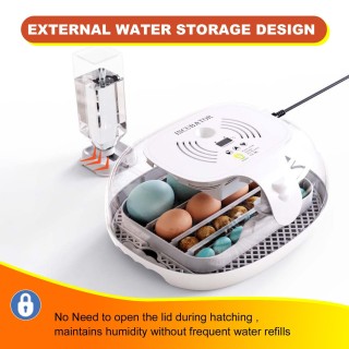 Inkubator zum Schlüpfen von Eiern, automatisches Eierdrehen, multifunktionale Eierablage, transparente Abdeckung Model A (12