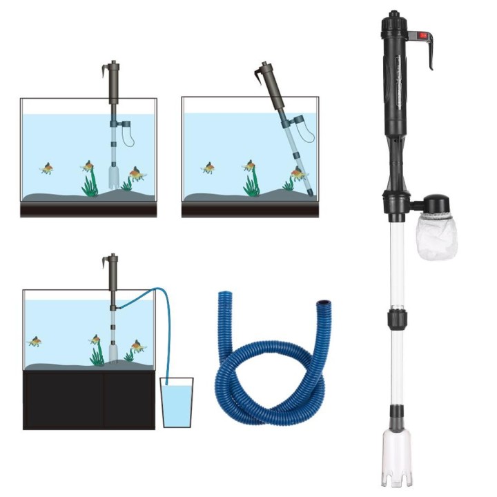 Elektrischer Aquarium-Wasserwechsler, Sandwäscher, Vakuum-Siphon, betriebener Kiesreiniger, Aquarium EU Plug