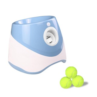 Automatischer Ballwerfer für Hunde mit 3 Bällen, interaktiver Tennisballwerfer für Hunde, Ballwerfen für Haustiere hellblaue