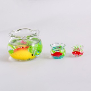 1Pc Miniatur Glas Aquarium Ornament Leucht Aquarium Hause Auto Ornament Puppe Haus Dekorative Spielzeug
