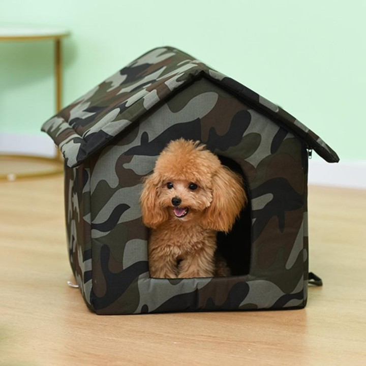 Wasserdichter Haustierzwinger Oxford-Stoff und Schwammmaterial Haus Zwei Tarnfarben zur Auswahl Outdoor-Spaß KatzenzimmerVon