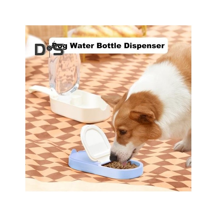 250 ml Wasserflasche für Hunde, 2-in-1, Wasserspender, Futterbehälter, tragbarer Hundenapf für den Außenbereich, mit Silikon-