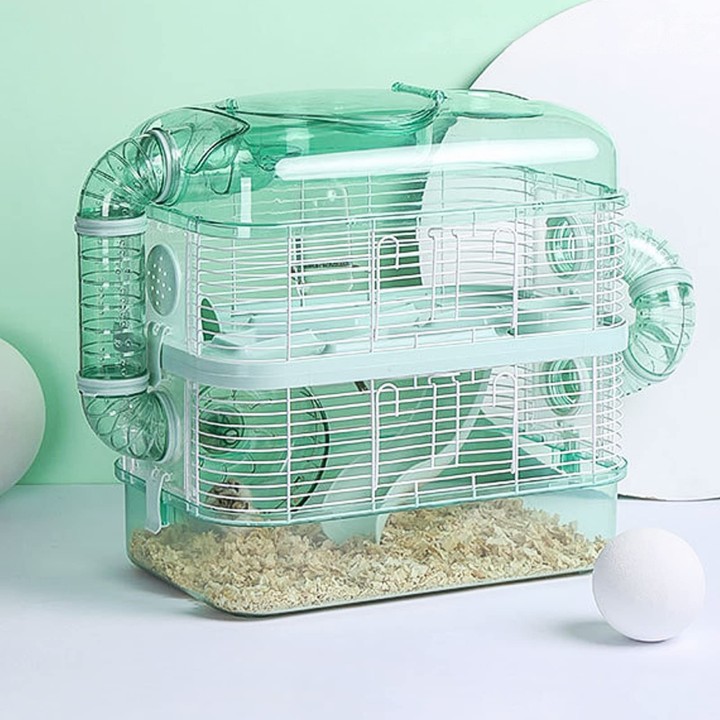 Hamsterkäfig für Kleintiere, Acrylrohr-Design, Heimtierbedarf, transparentes Design, Hamsterhaus, große Reichweite, Montagear
