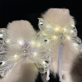 for Small Medium Dog Wing Glowing Pet Back Decoration Cute Cat Accessories weiß