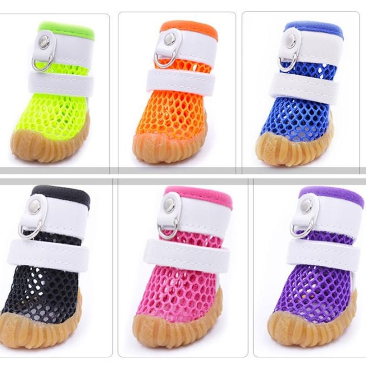 Sommer-Regenschuhe für Hunde, atmungsaktives Mesh, für kleine Hunde und Katzen, rutschfest, Chihuahua, York, Teddy, Pomerania