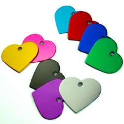 10 Stücke Aluminium Herzform Haustier Hund Katze Name ID Tag Anti-verloren Kragen Anhänger Random Color