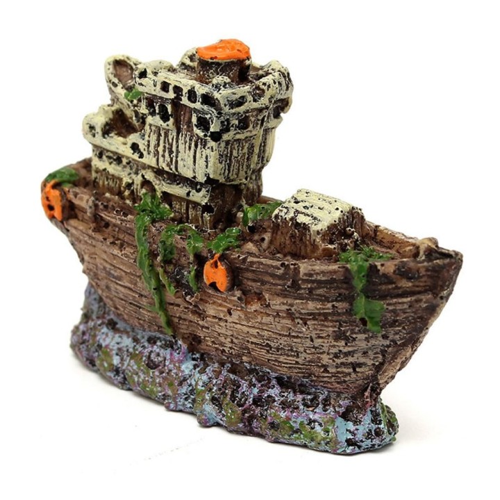 Harz Mini Piraten versenkt Schiff Ornament Boot Aquarium Aquarium Wasserlandschaft Höhle Dekoration