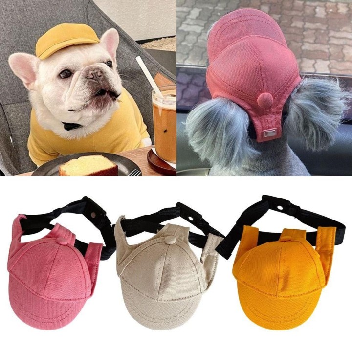 Einfarbige Sonnenschutz Schirmmütze Koreanischer Stil Haustier Paar Hut Hund Baseballkappe für Teddy Corgi XL rosa