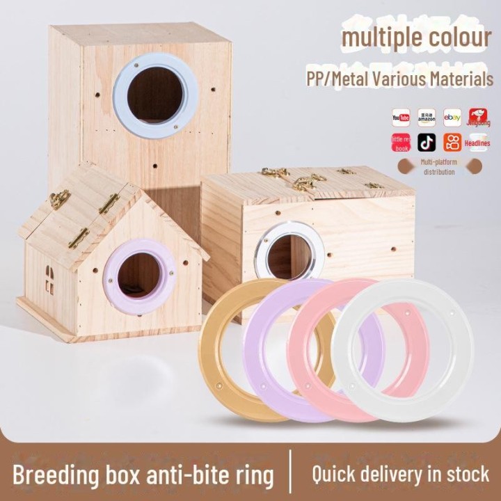 Papageien-Zuchtkasten mit Anti-Beiß-Ring: Nistkasten aus Holz mit Lichtring und verschiedenen Größen 5.5cm bite-resistant inj