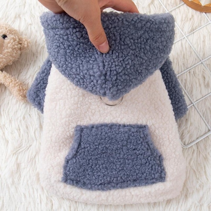 Modischer Kapuzenpullover für Katzen und Hunde mit Schnalle, Winterpullover für kleine Hunde, Chihuahua, Pudel, Welpen, Kapuz